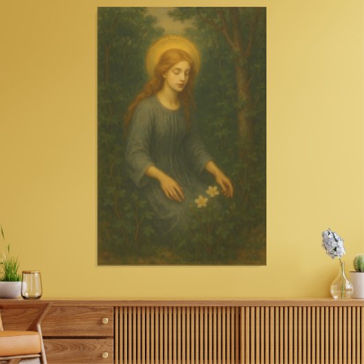 forest angel fine art painting canvas afdruk (Insitu (Woonkamer))