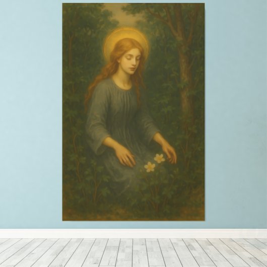 forest angel fine art painting canvas afdruk (Insitu (Houten vloer))