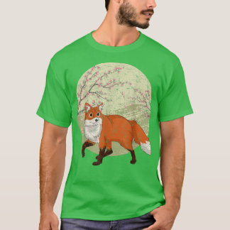 Forest Animal Cherry Blossom Sakura Wildlife Cute T-shirt