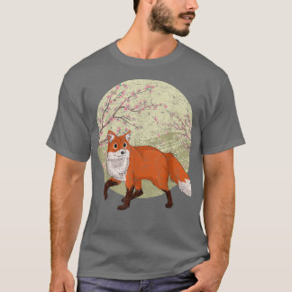 Forest Animal Cherry Blossom Sakura Wildlife Cute T-shirt