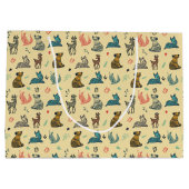 Forest Animal Doodle Patroon | Geel Groot Cadeauzakje (Achterkant)