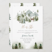 Forest Animal Mountain Hij of Zij Geslacht onthull Kaart (Voorkant / Achterkant)