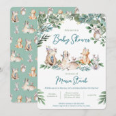 Forest Animal Woodland Baby Shower Invitation (Devant / Derrière)