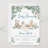 Forest Animal Woodland Baby Shower Invitation (Devant)