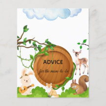 Forest Animals Baby shower advies voor mama Kaart