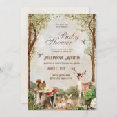 Forest Animals Baby shower nodigt jongen of meisje Kaart (Voorkant / Achterkant)
