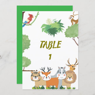 Forest Animals Baby shower-tabelnummers Kaart
