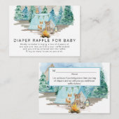 Forest Animals Deer Bear Floral Boy Baby Shower Informatiekaartje (Voorkant / Achterkant)
