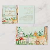 Forest Animals Deer Owl Woodland Book Request Visitekaartje (Voorkant / Achterkant)