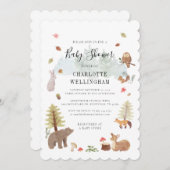 Forest Animals Rustic Baby shower Kaart (Voorkant / Achterkant)