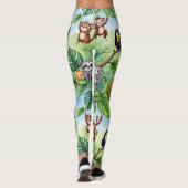 Forest Animals Seamless Pattern Leggings (Achterkant)