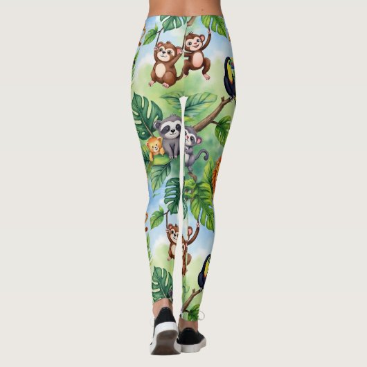 Forest Animals Seamless Pattern Leggings (Achterkant)