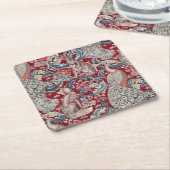 Forest Animals, William Morris Vierkante Kartonnen Onderzetter (Schuin)