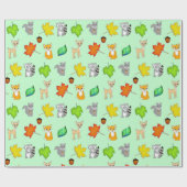 Forest Animals Woodland Creatures Fox, Raccoon Cadeaupapier (Vlak)