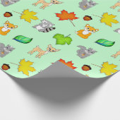Forest Animals Woodland Creatures Fox, Raccoon Cadeaupapier (Hoek)