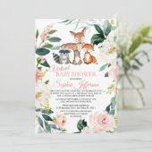 Forest Animals Woodland Virtual Baby shower Kaart (Staand voorkant)