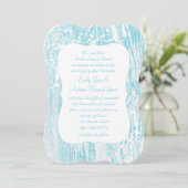 Forest Aqua Old Barn Wood Wedding Kaart (Staand voorkant)