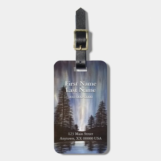 Forest Aurora Aanpasbare Bagage Label (Voorkant verticaal)