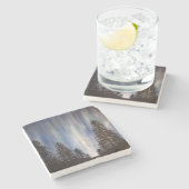 Forest Aurora Stone Onderzetter (Zijkant)