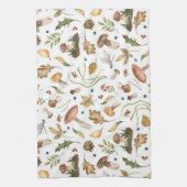 Forest Autumn Mushrooms Leaves voor Cone Dragonfly Theedoek (Verticaal)