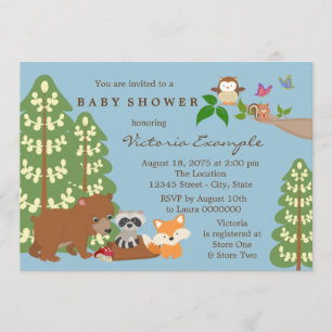 Forest Babies Woodland Baby shower Kaart