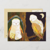 Forest Barn Owl Family Briefkaart (Voorkant / Achterkant)