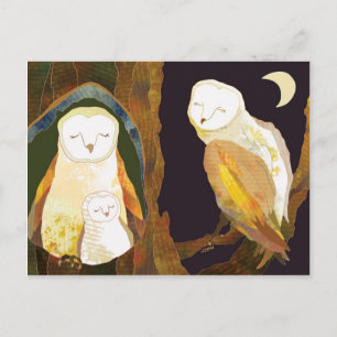 Forest Barn Owl Family Briefkaart