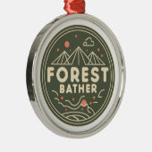 Forest Bather Circle Metalen Ornament (Rechts)