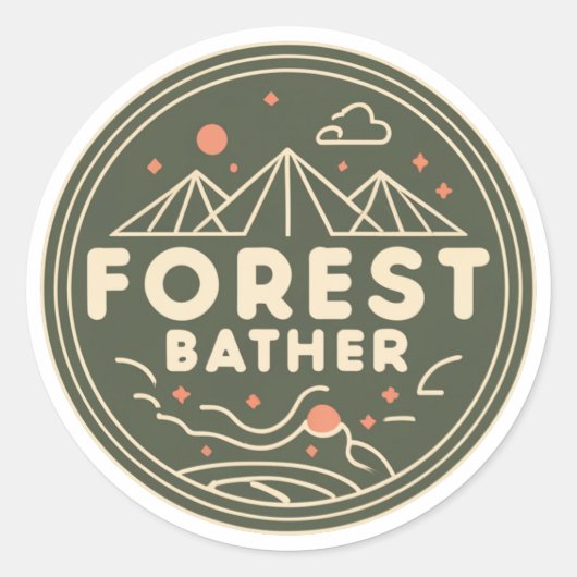 Forest Bather Circle Ronde Sticker (Voorkant)