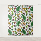 Forest berries, leaves and bugs on white wandkleed (Voorkant)