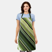 Forest Canopy Green en Cream Stripe Schort (Gedragen)