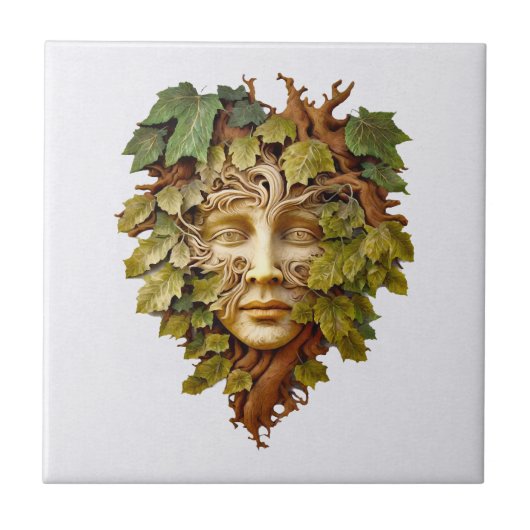 Forest Carving Ceramic Tile Tegeltje (Voorkant)