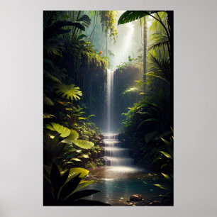 Forest Cascade, een charmante waterval Poster