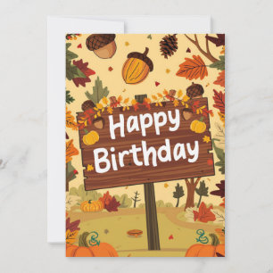 Forest Charming Wish Herfst Herfst Happy Birthday Kaart