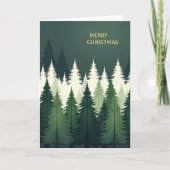Forest Christmas Card - Modern Evergreen Tree Kaart (Voorkant)