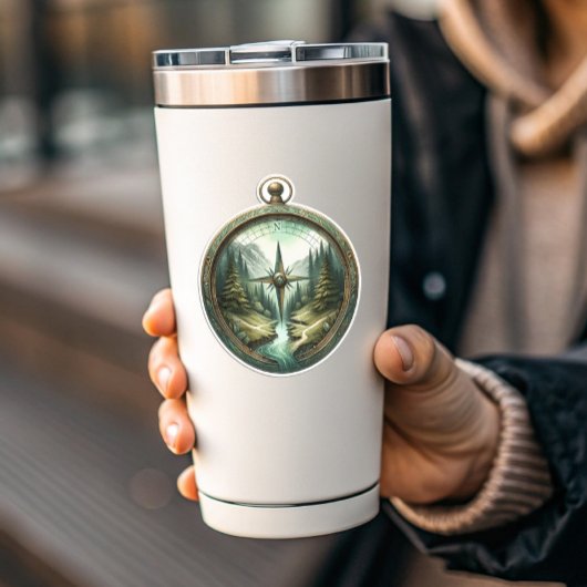 Forest Compass Vinyl Sticker | Die-Cut Sticker