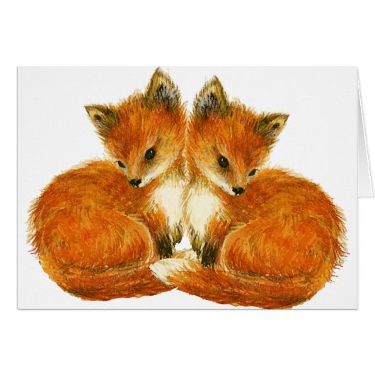 Forest Creats Baby Twin Foxes (Voorkant Horizontaal)