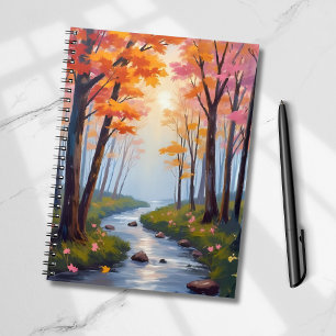 Forest Creek Herfstloof Aquarel Landschap Notitieboek