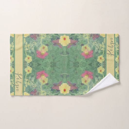 Forest Daisy Floor w/Name Handdoek (Handdoek)