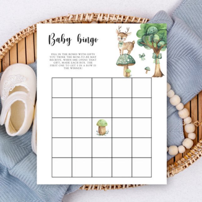 Forest Deer - Baby shower bingo spel (Creator heeft geüpload)