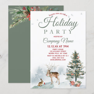 Forest Deer Corporate Holiday Kerstfeest Kaart