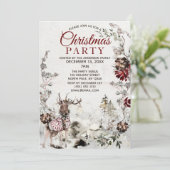 Forest Deer Country Kerstparty Kaart (Staand voorkant)