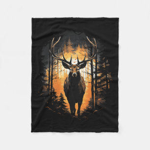Forest Deer Wildlife Animal Illustratie 1 Fleece Deken