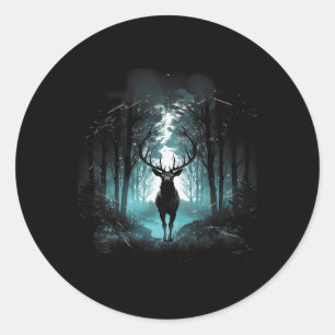 Forest Deer Wildlife Animal Illustratie 2 Ronde Sticker