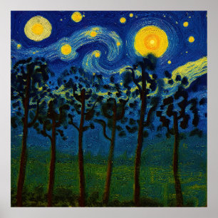 Forest Echoes of Infinity – Een boslandschap Poster