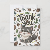 Forest Editable Wolf Bedankkaart (Voorkant)