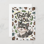 Forest Editable Wolf Bedankkaart (Voorkant / Achterkant)