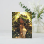 Forest Elf Afro-Amerikaanse Black Fantasy Art Briefkaart (Staand voorkant)