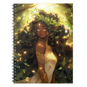 Forest Elf Afro-Amerikaanse Black Fantasy Art Notitieboek