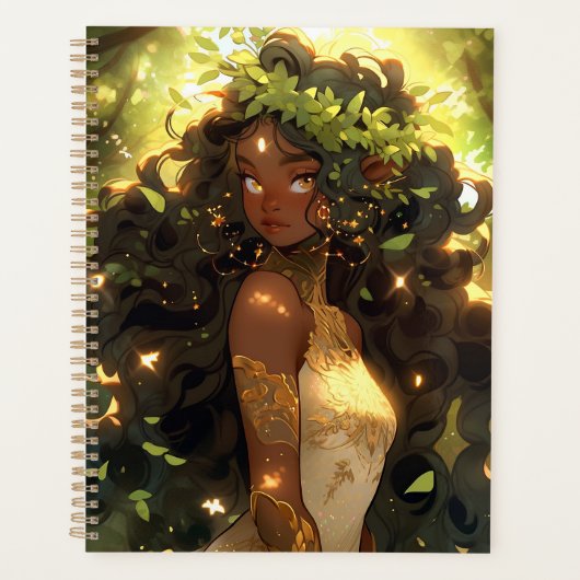 Forest Elf Afro-Amerikaanse Black Fantasy Art Planner (Voorkant)